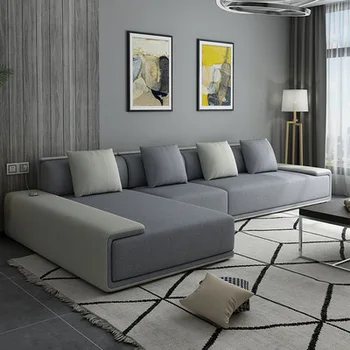 Preprost dnevni sobi latex tkanine kavč majhno stanovanje kavč kombinacija izmenljive tri-sedež kavč pedal 5